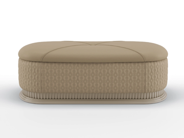MOON WALT - Upholstered leather bench by BRUNO ZAMPA - view 2